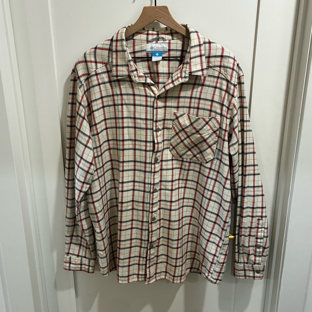 Columbia Mens XL Flannel Shirt Long Sleeve 100% Cotton Plaid Button Up